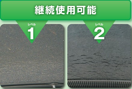 タイヤのひび割れ許容範囲、レベル1・2
