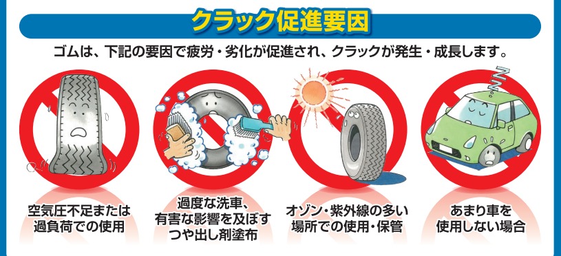 タイヤのひび割れが起こる原因