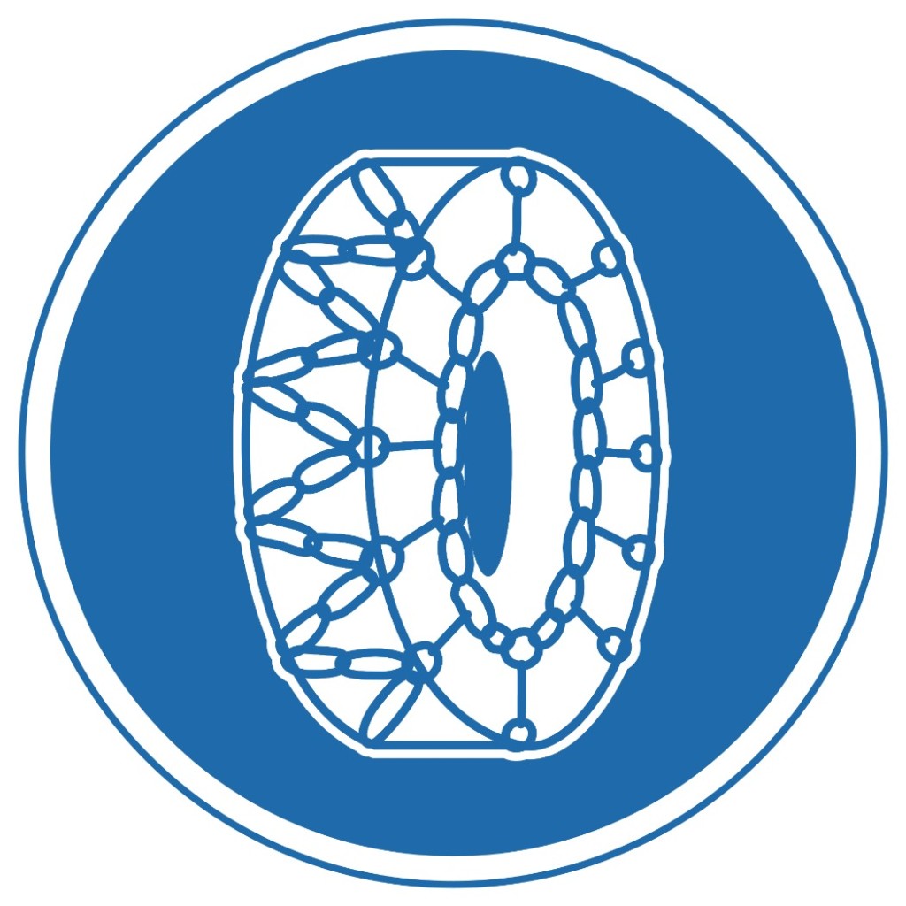 「タイヤチェーンを取り付けていない車両通行止め」の規制標識