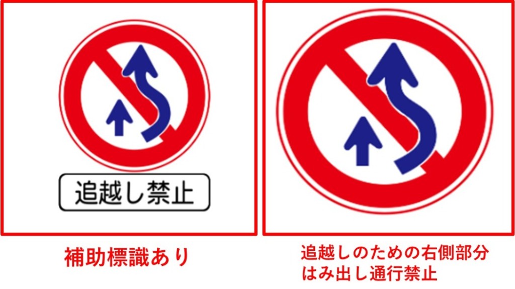 車線変更禁止の標識・標示がある場所